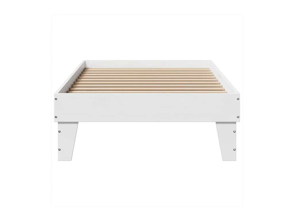 Letto per adulti | Letto singolo | Giroletto senza Materasso Bianco 100x200 cm Legno Massello Pino