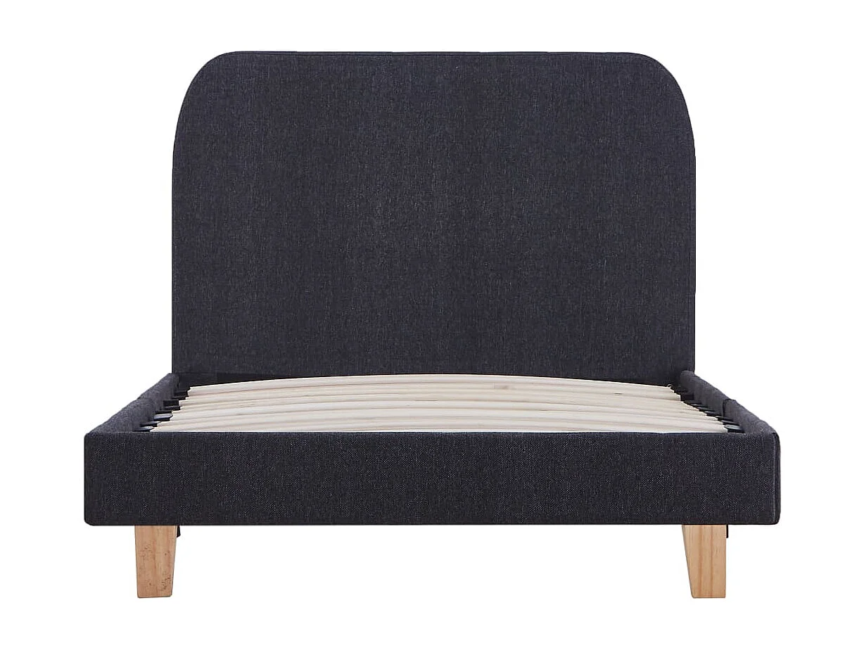 Lit simple | Lit adulte, enfant | Cadre de lit gris foncé tissu 90x200 cm
