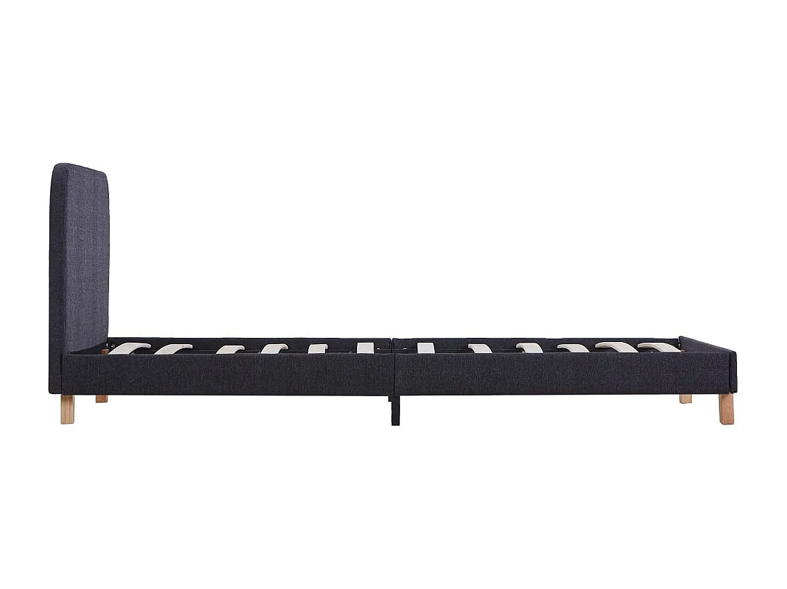 Lit simple | Lit adulte, enfant | Cadre de lit gris foncé tissu 90x200 cm