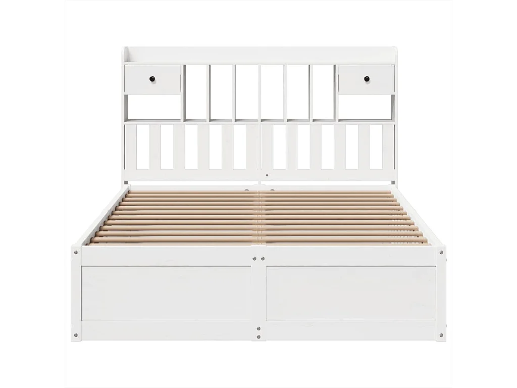 Lit double | Lit adulte | Cadre de lit blanc 140x190 cm bois de pin massif