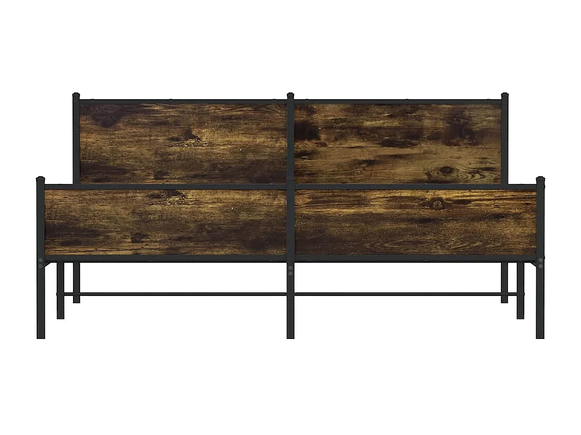 Letto per adulti | Letto matrimoniale | Giroletto senza Materaso in Metallo Rovere Fumo 183x213 cm
