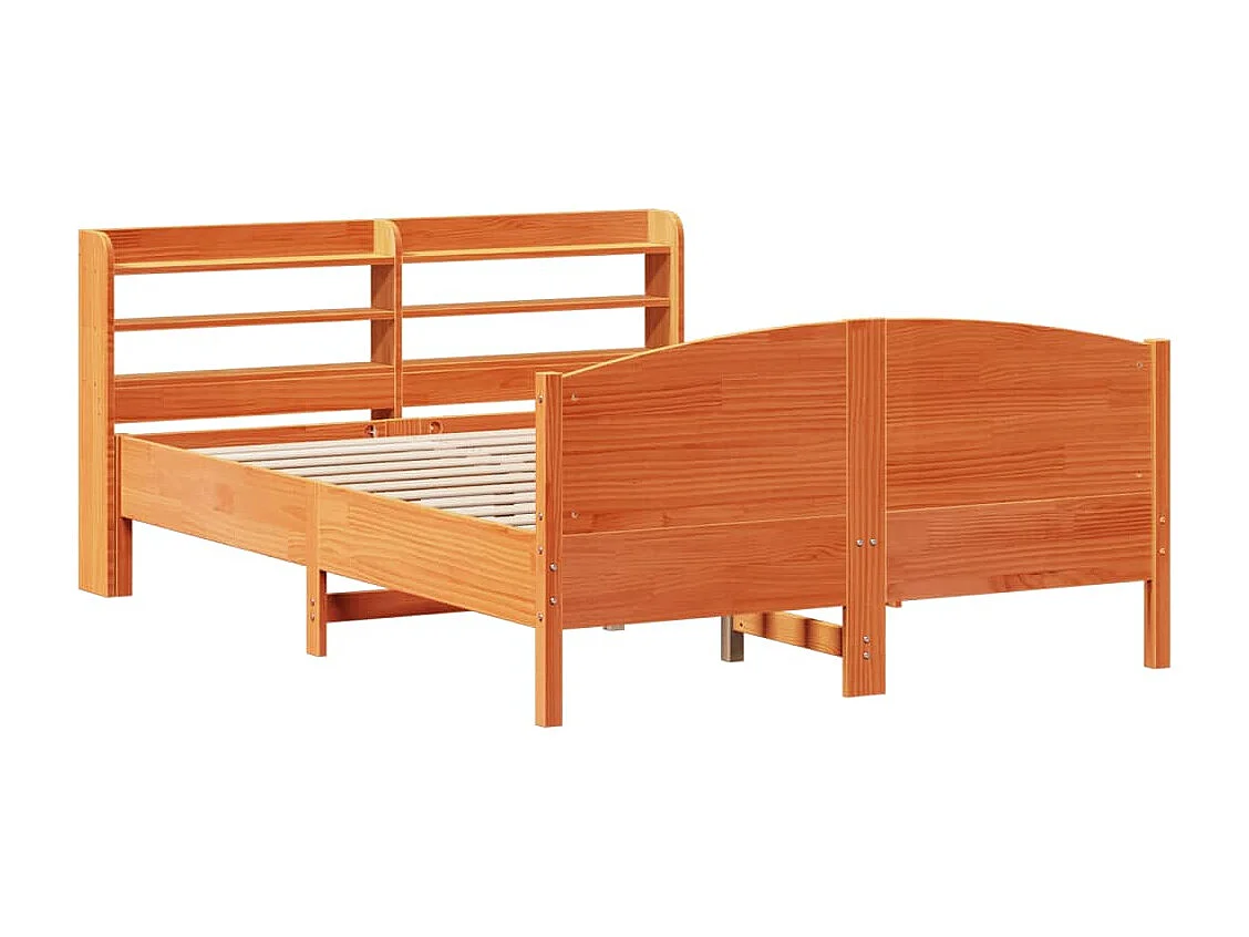 Lit simple | Lit adulte, enfant | Cadre de lit cire marron 120x200cm bois pin massif