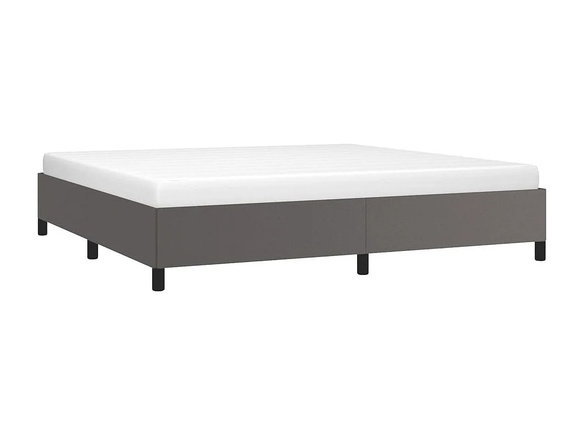 Lit double | Lit adulte | Cadre de lit gris 200x200 cm similicuir