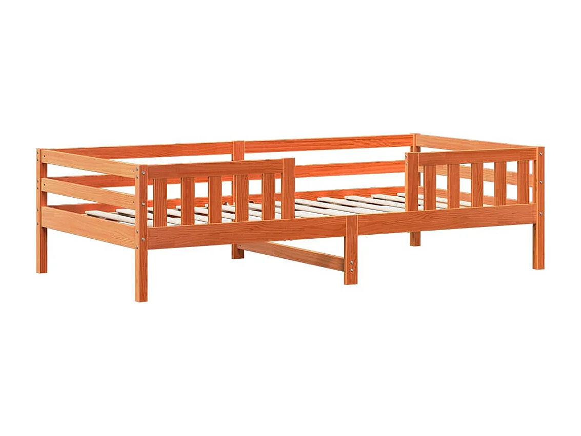 Lit simple | Lit adulte, enfant | Cadre de lit cire marron 80x200 cm bois pin massif