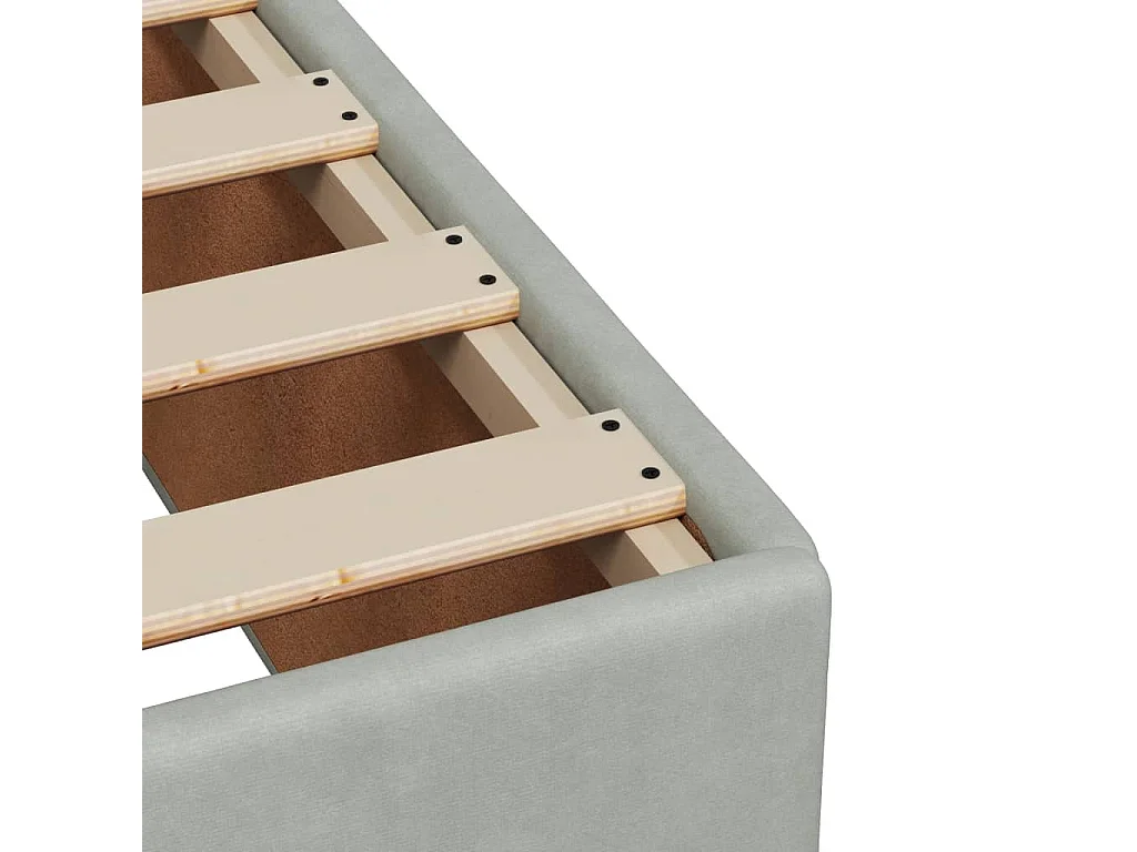 Lit simple | Lit adulte, enfant | Cadre de lit gris clair 90x200 cm velours