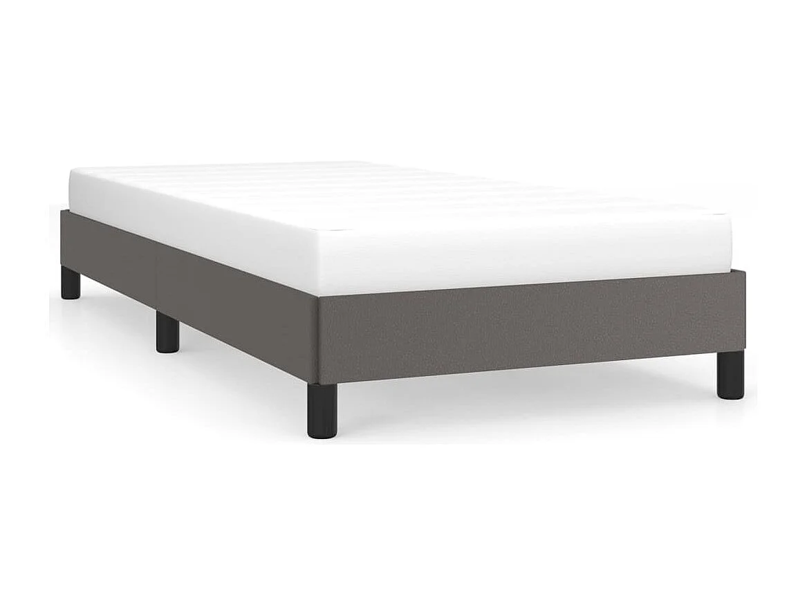 Lit simple | Lit adulte, enfant | Cadre de lit gris 100x200 cm similicuir