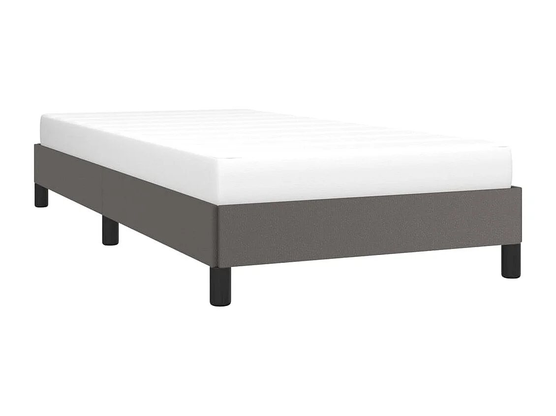 Lit simple | Lit adulte, enfant | Cadre de lit gris 100x200 cm similicuir