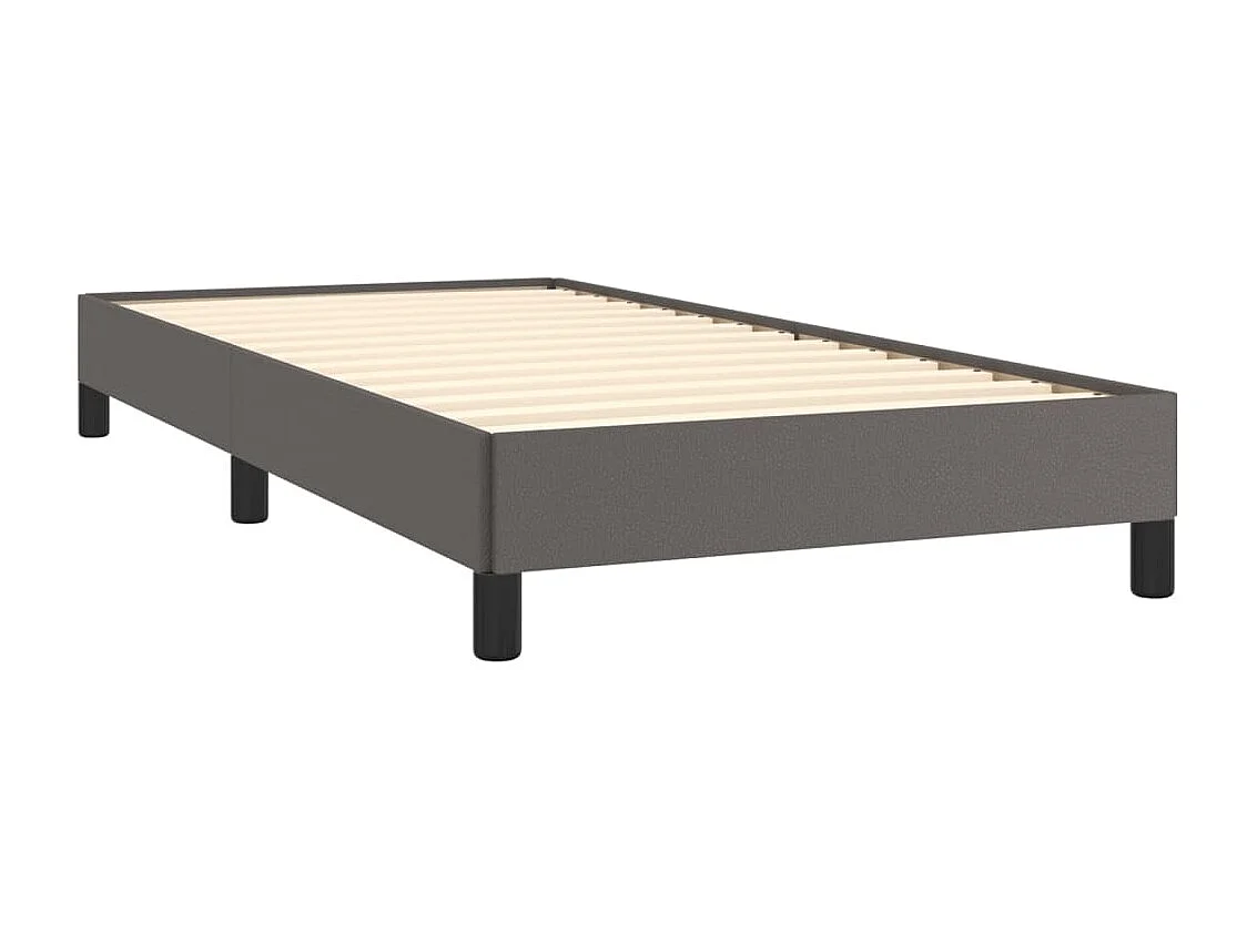 Lit simple | Lit adulte, enfant | Cadre de lit gris 100x200 cm similicuir