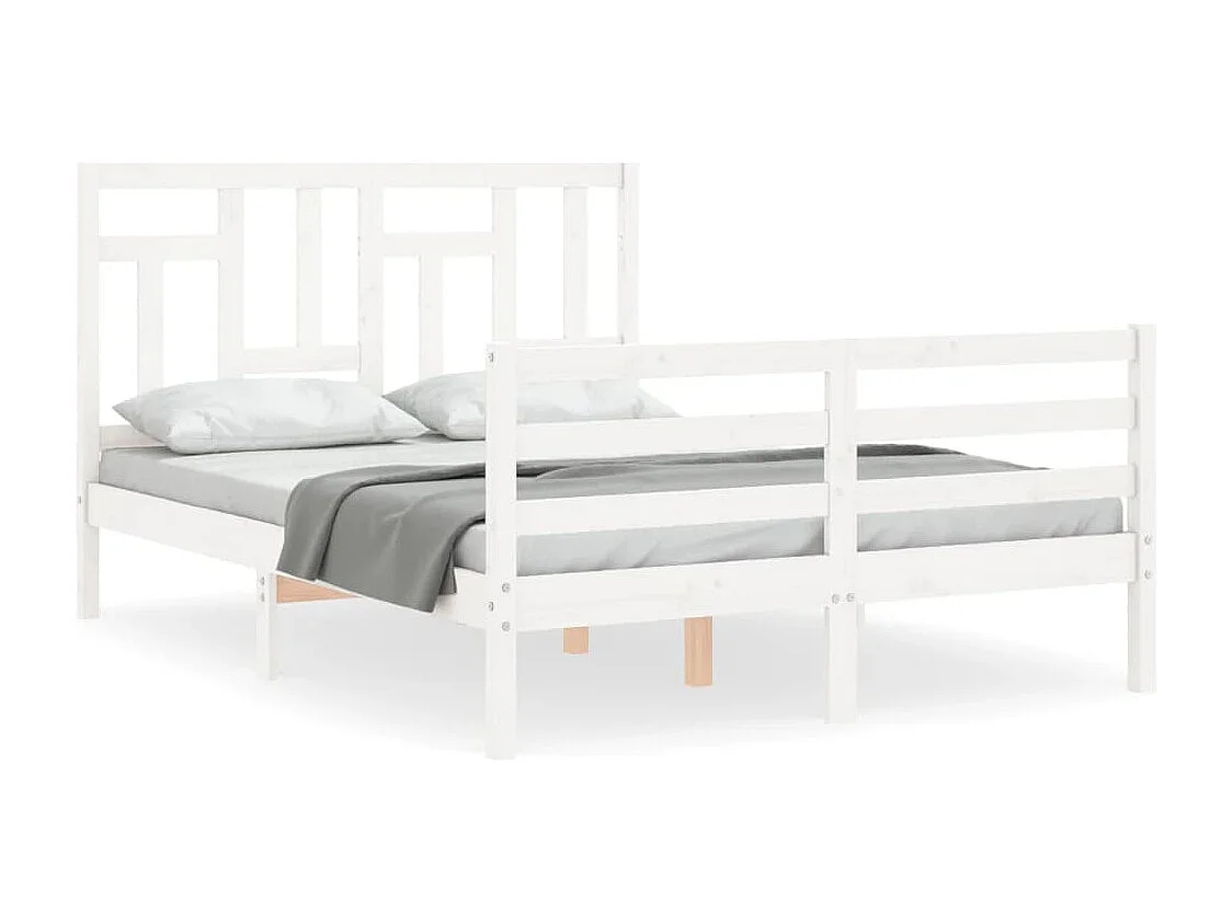 Lit simple | Lit adulte, enfant | Cadre de lit blanc 120x200 cm bois massif