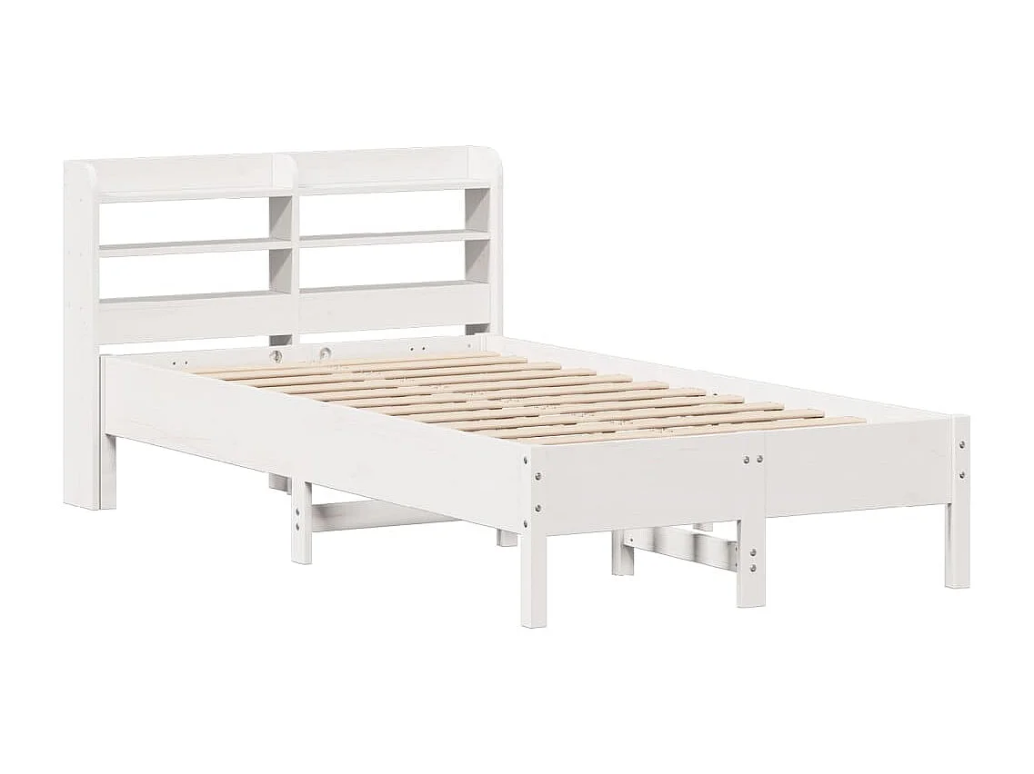 Letto singolo | Giroletto | Letto senza Materasso Bianco 120x190 cm Legno Massello di Pino