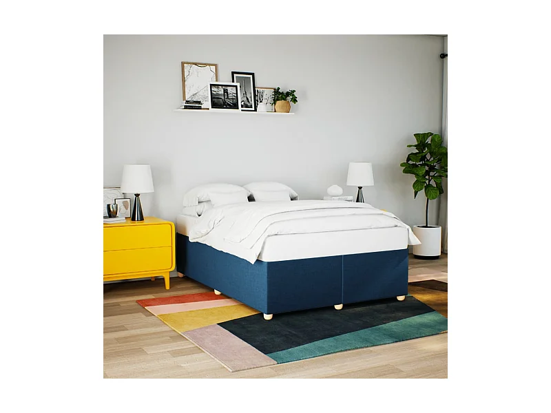 Lit double | Lit adulte | Cadre de lit bleu 140x190 cm tissu