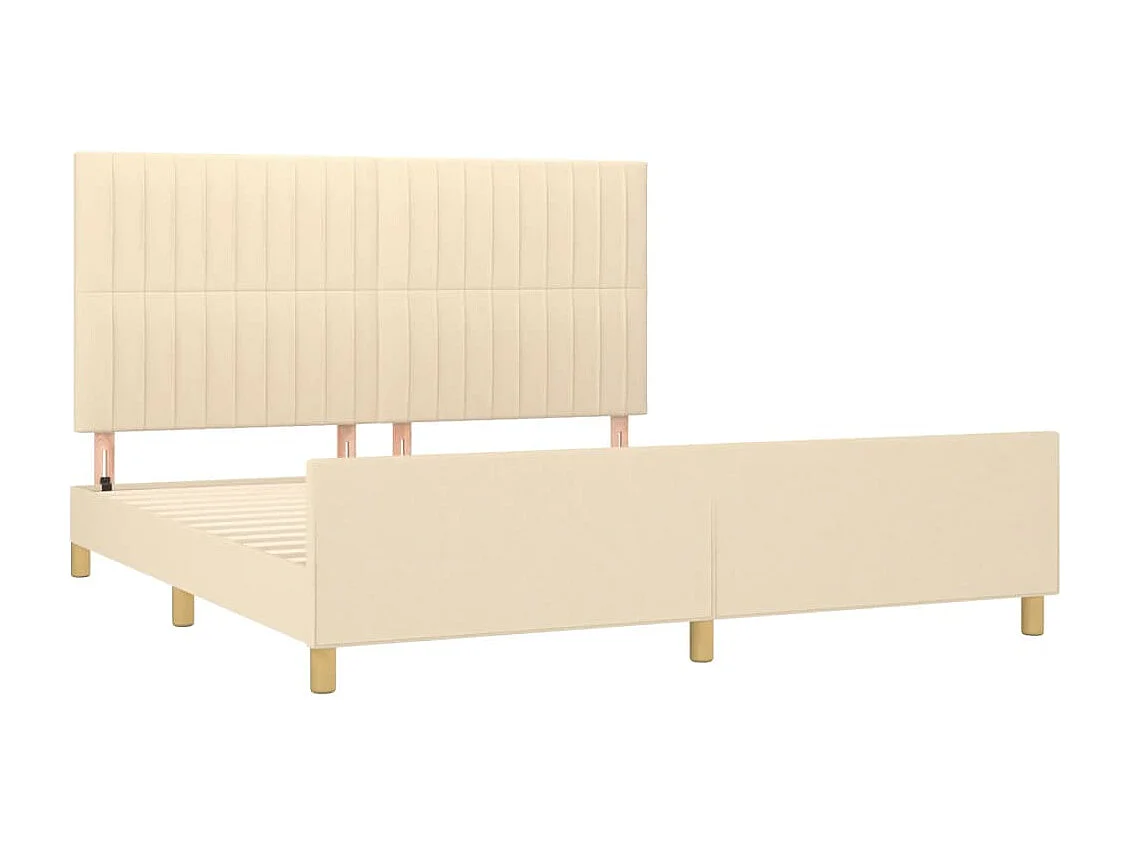 Lit double | Lit adulte | Cadre de lit crème 160x200 cm tissu