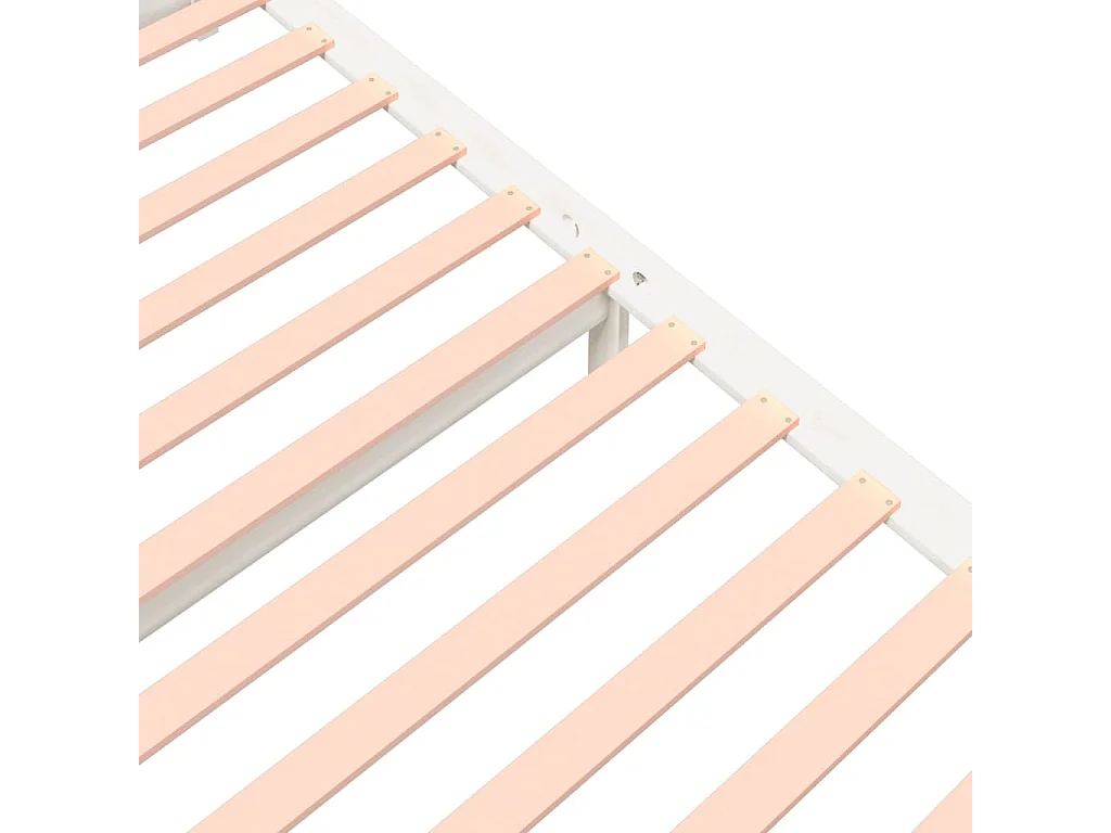 Lit double | Lit adulte | Cadre de lit blanc bois massif 160x200 cm