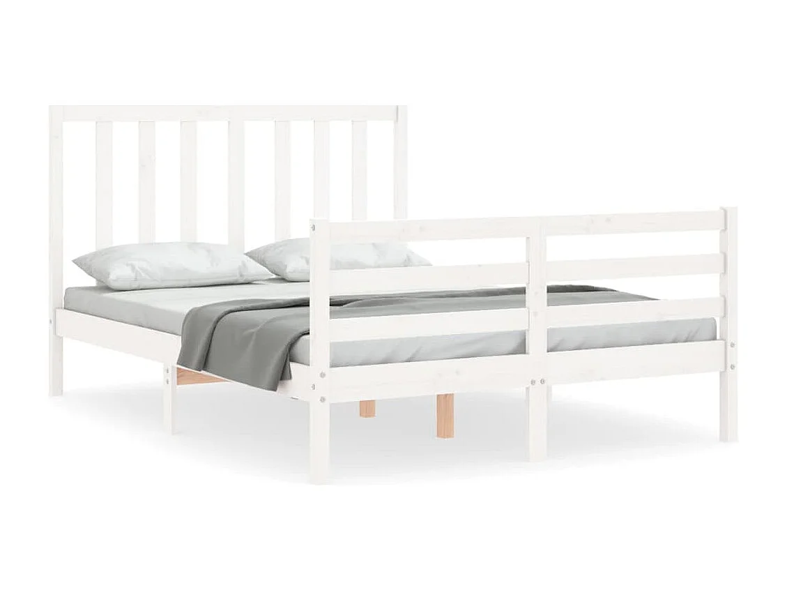 Lit simple | Lit adulte, enfant | Cadre de lit blanc 120x200 cm bois de pin massif