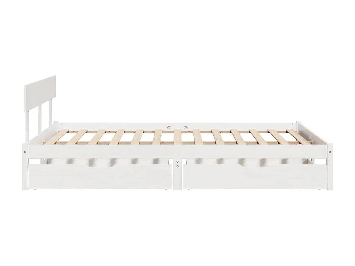 Lit simple | Lit adulte, enfant | Cadre de lit blanc 120x200 cm bois de pin massif