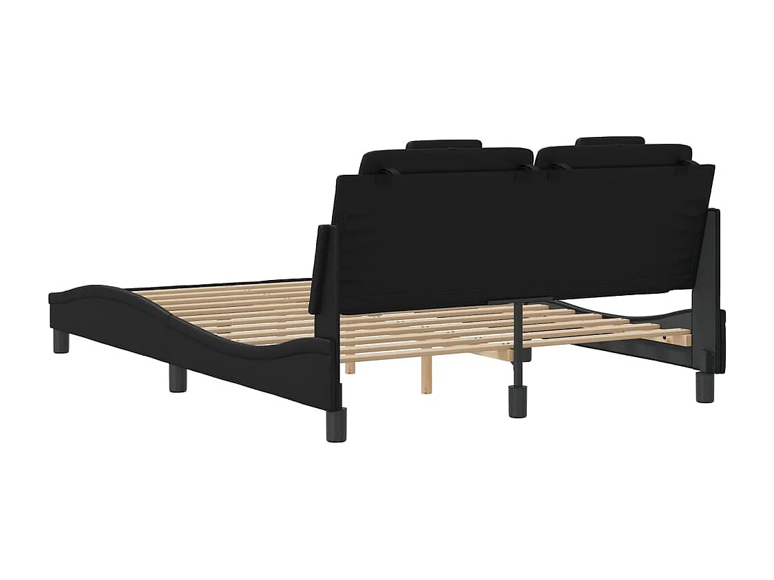 Lit simple | Lit adulte, enfant | Cadre de lit noir 120x200 cm similicuir