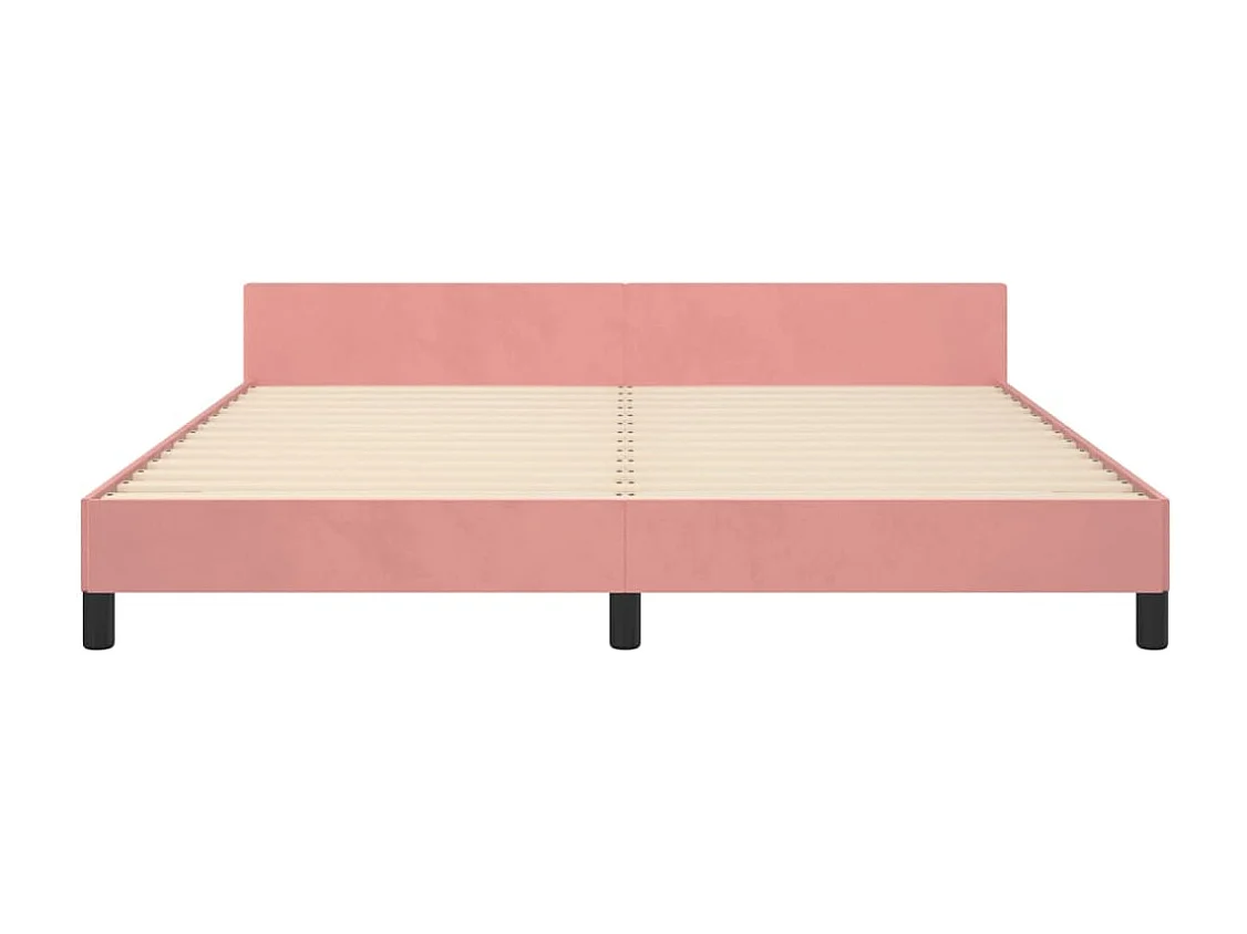 Lit double | Lit adulte | Cadre de lit rose 160x200 cm velours