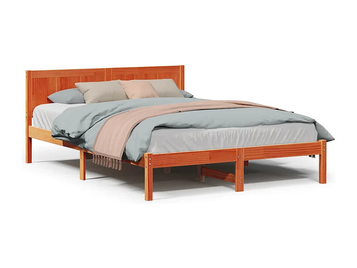Lit double | Lit adulte | Cadre de lit Marron 150x200 cm Bois de pin massif