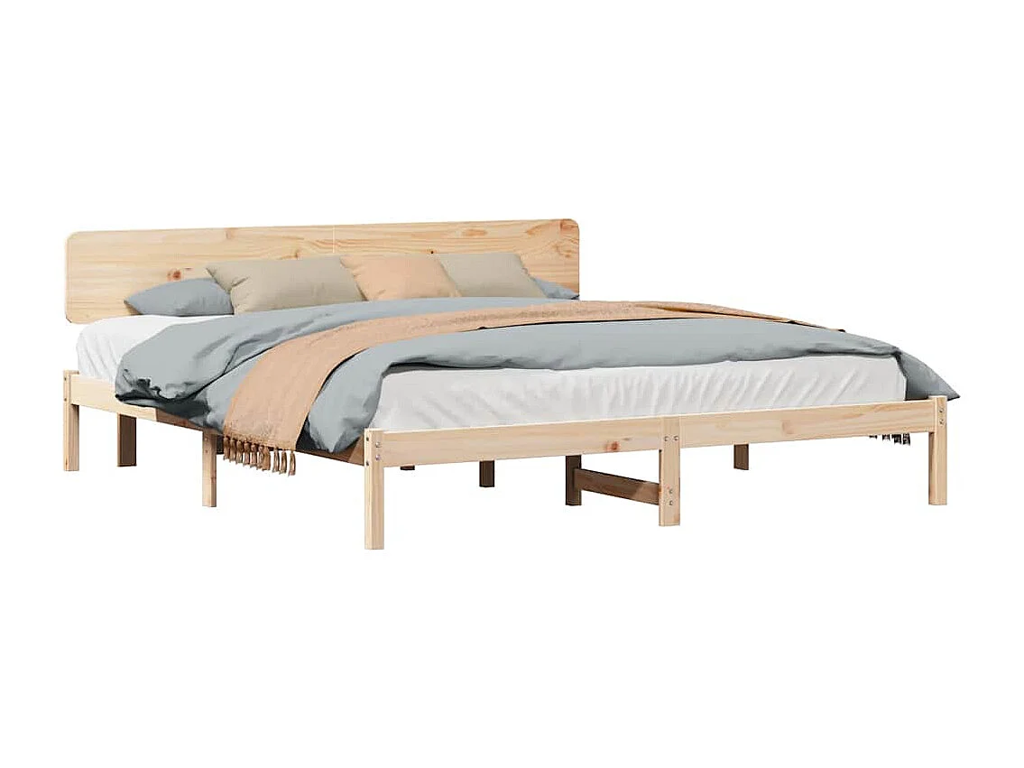 Lit double | Lit adulte | Cadre de lit Naturel 180x200 cm Bois massif en pin