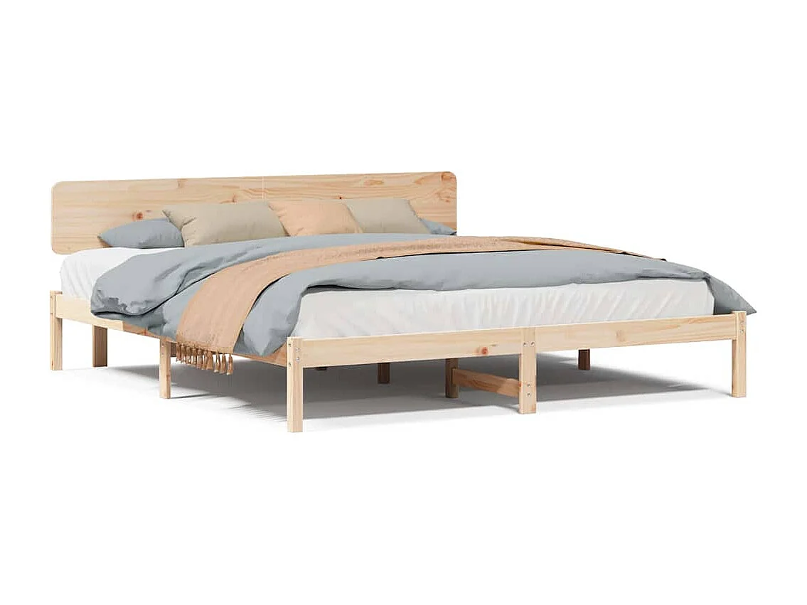 Lit double | Lit adulte | Cadre de lit Naturel 180x200 cm Bois massif en pin