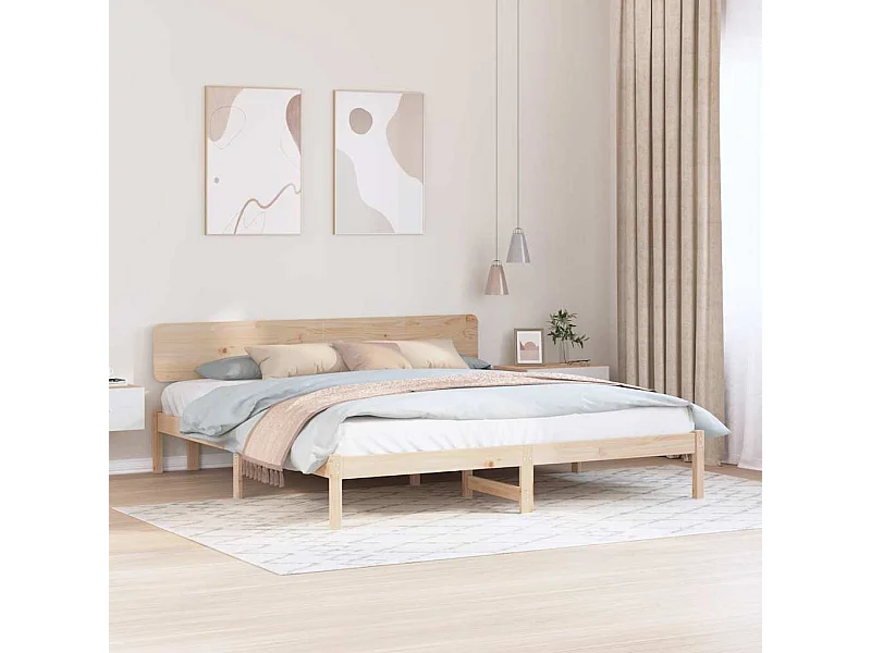 Lit double | Lit adulte | Cadre de lit Naturel 180x200 cm Bois massif en pin