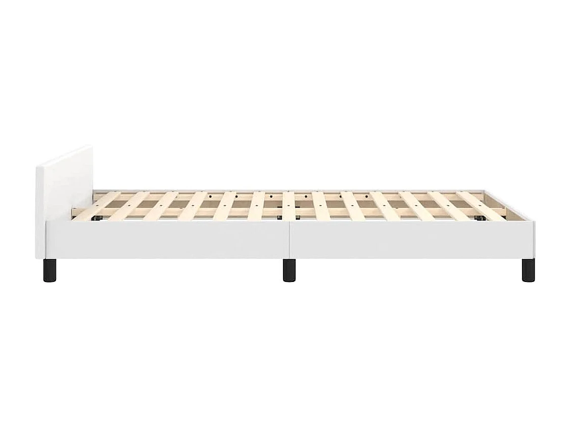 Lit simple | Lit adulte, enfant | Cadre de lit avec tête de lit blanc 120x200 cm
