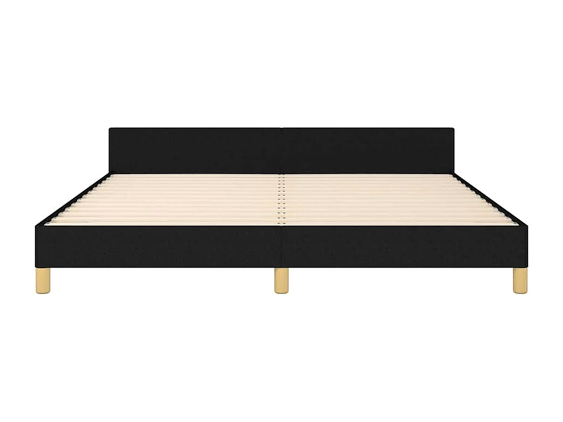 Lit double | Lit adulte | Cadre de lit noir 160x200 cm tissu