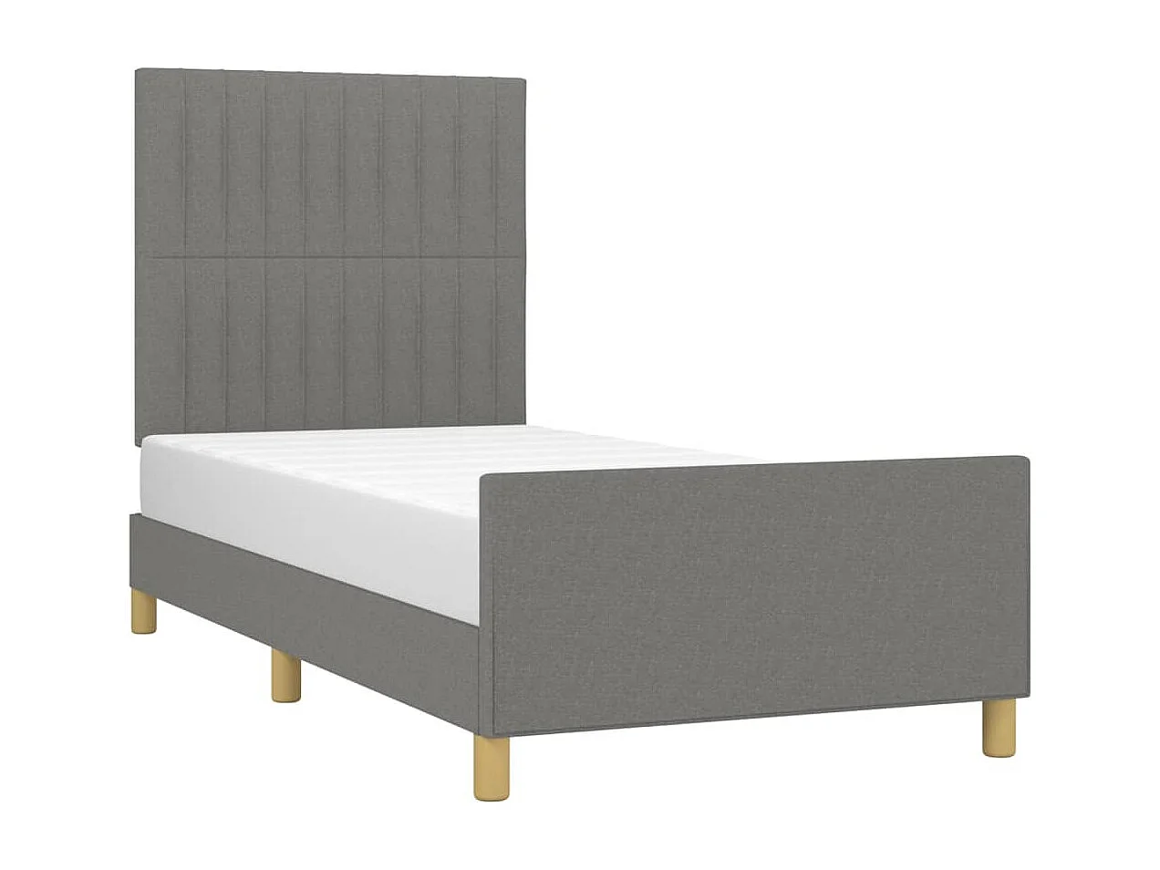 Lit simple | Lit adulte, enfant | Cadre de lit gris foncé 100x200 cm tissu