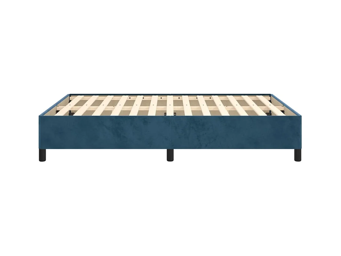 Lit double | Lit adulte | Cadre de lit bleu foncé 140x200 cm velours