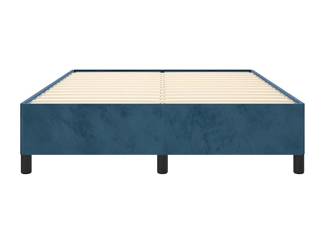 Lit double | Lit adulte | Cadre de lit bleu foncé 140x200 cm velours