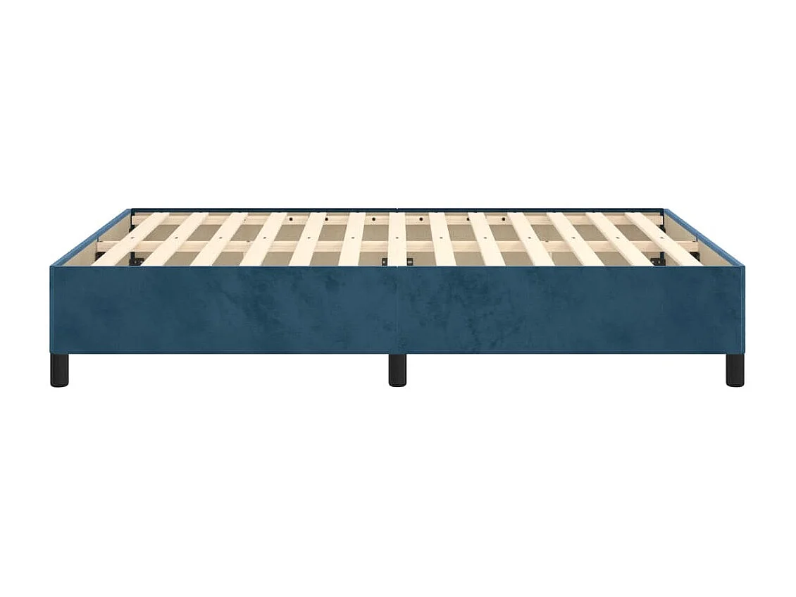 Lit double | Lit adulte | Cadre de lit bleu foncé 140x200 cm velours