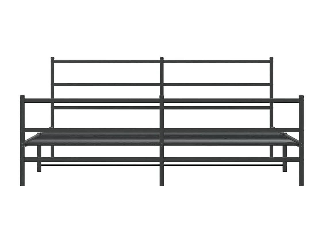 Lit double | Lit adulte | Cadre de lit métal avec pied de lit noir 183x213cm