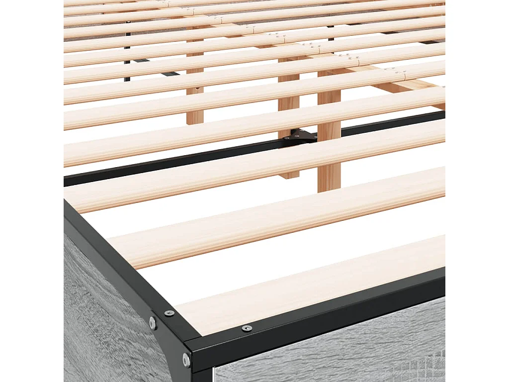 Lit double | Lit adulte | Cadre de lit sonoma gris 150x200 cm