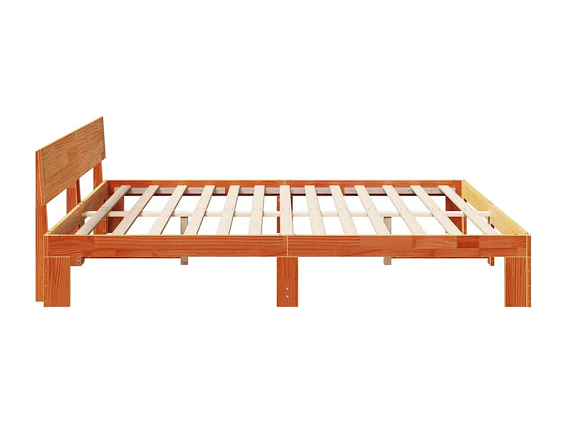 Bedframe | Tweepersoonsbed Wasbruin 200x200 cm Massief grenenhout