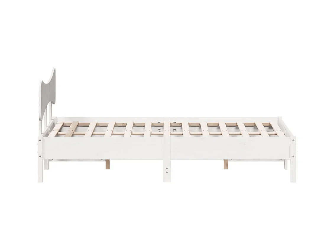 Letto per adulti | Letto matrimoniale | Giroletto senza Materasso Bianco 135x190 cm Legno Massello Pino