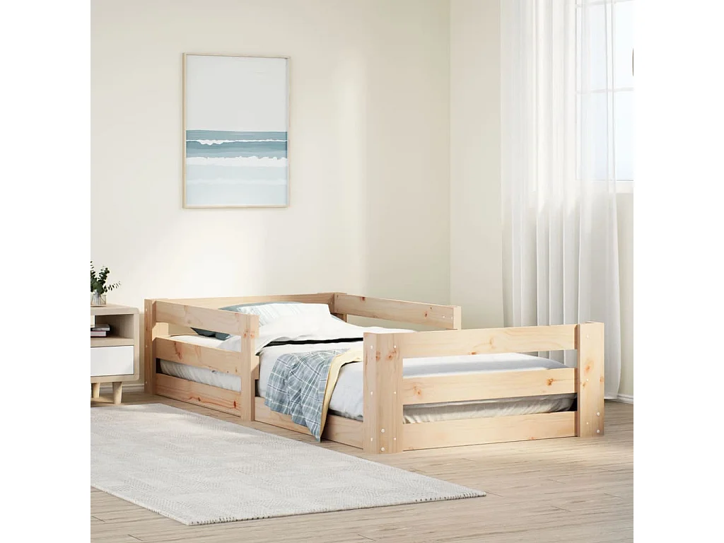 Lit simple | Lit enfant | Cadre de lit 70x140 cm bois de pin massif