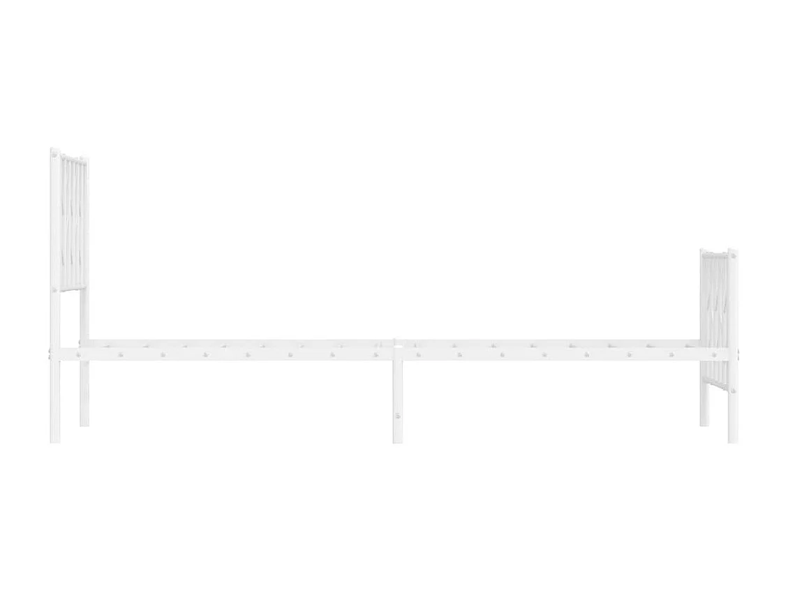 Lit simple | Lit adulte, enfant | Cadre de lit métal avec pied de lit blanc 80x200cm