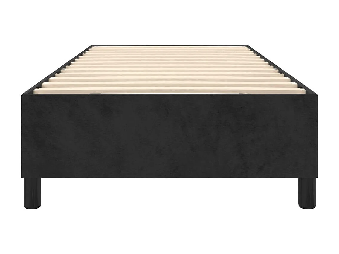 Lit simple | Lit adulte, enfant | Cadre de lit noir 100x200 cm velours