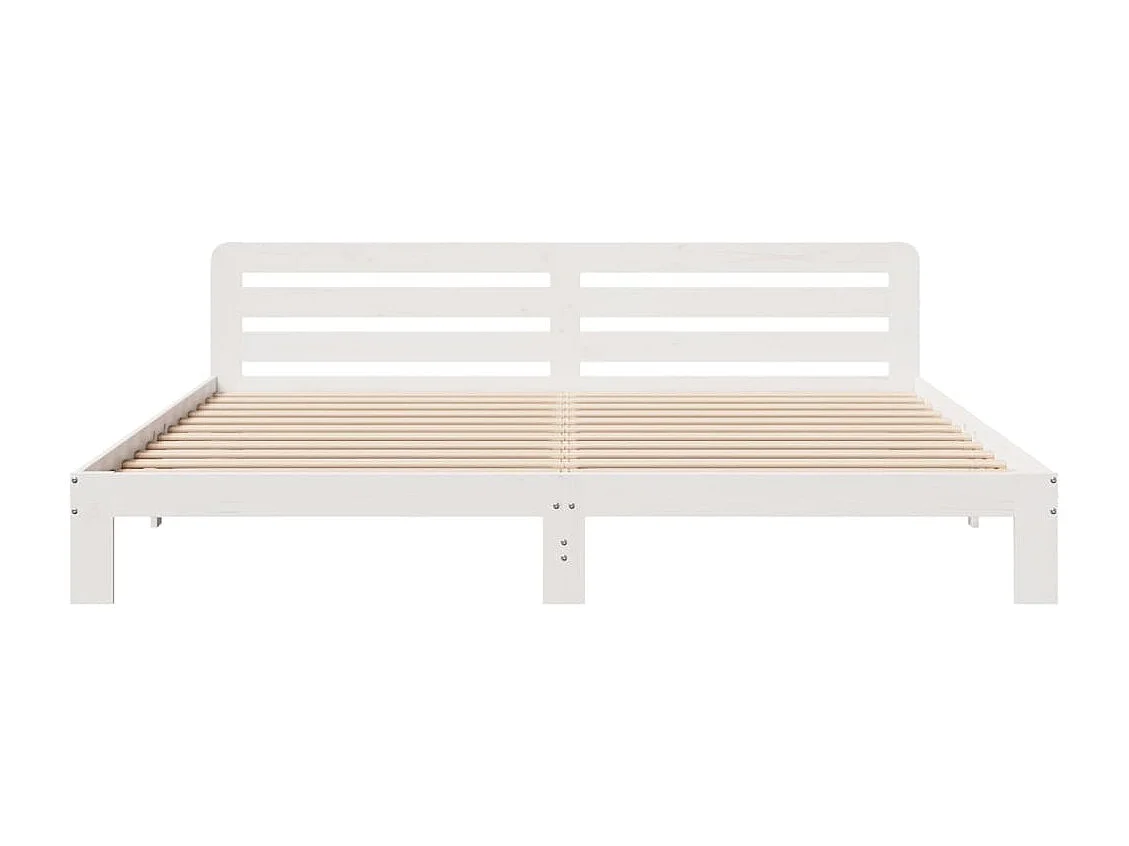 Lit double | Lit adulte | Cadre de lit blanc 180x200 cm bois massif de pin