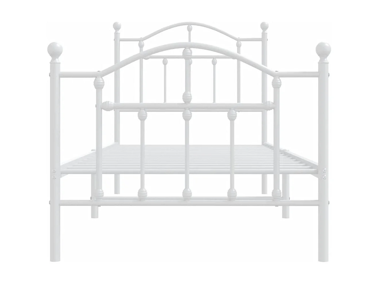 Lit simple | Lit adulte, enfant | Cadre de lit métal avec pied de lit blanc 90x190cm