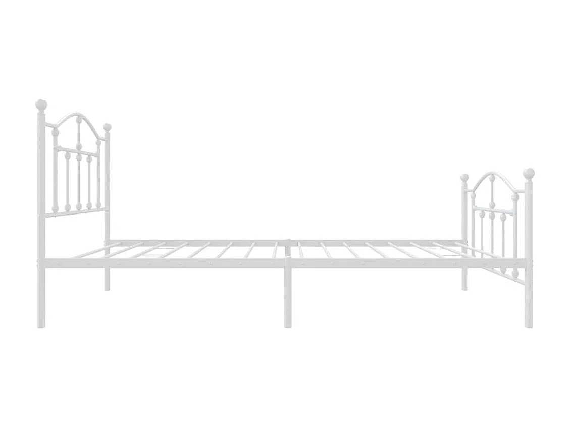 Lit simple | Lit adulte, enfant | Cadre de lit métal avec pied de lit blanc 90x190cm