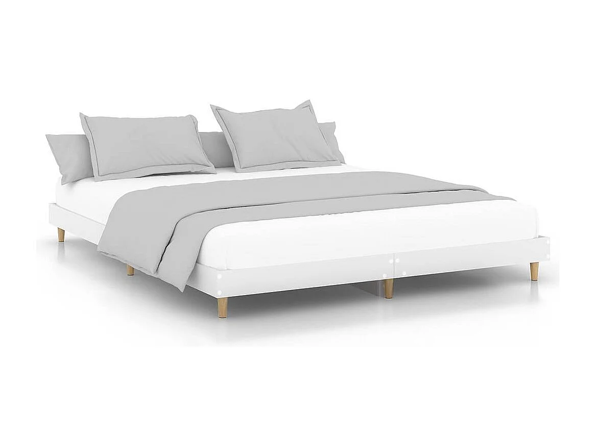 Lit simple | Lit adulte, enfant | Cadre de lit blanc 120x200 cm bois ingénierie