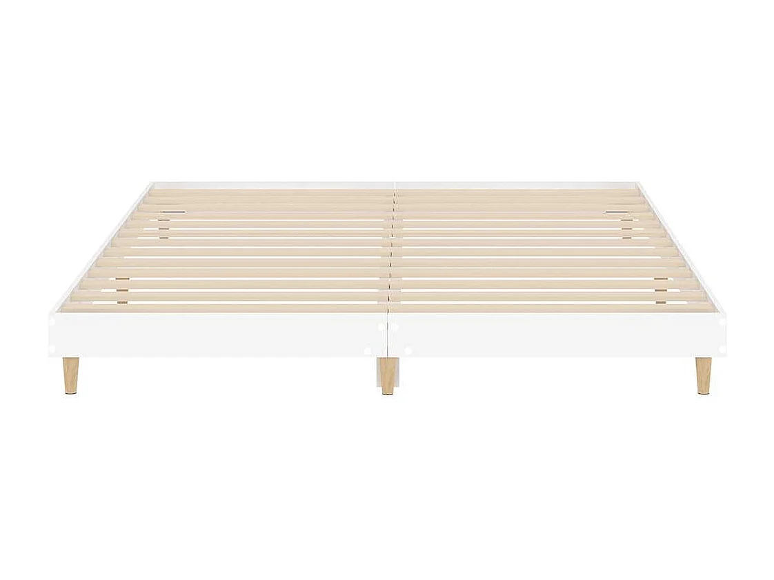 Lit simple | Lit adulte, enfant | Cadre de lit blanc 120x200 cm bois ingénierie