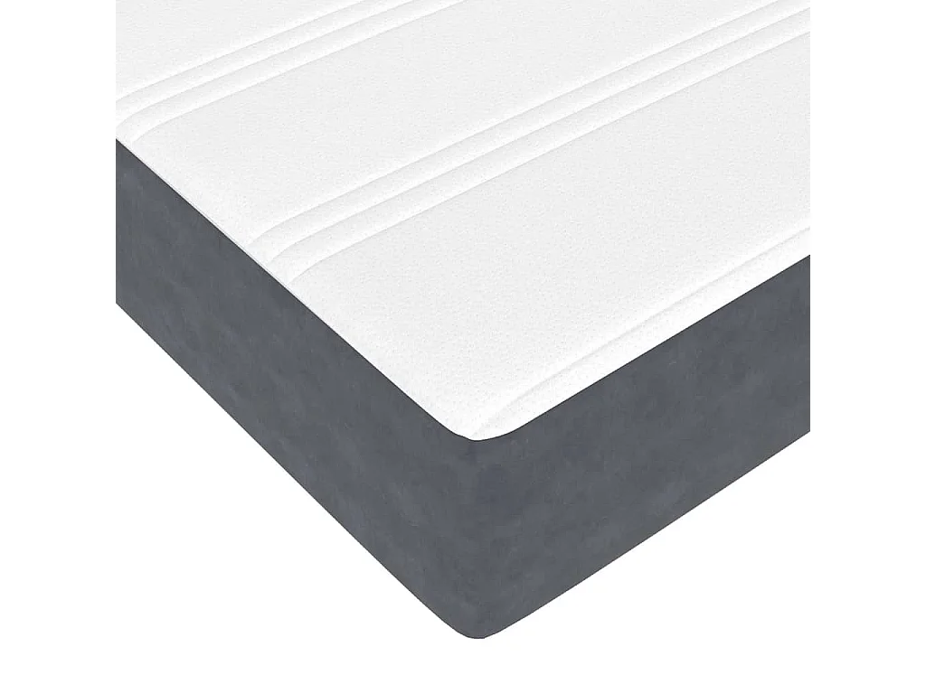 Lit double | Lit adulte | Cadre de lit Blanc gris foncé et gris 140x190 cm Velours