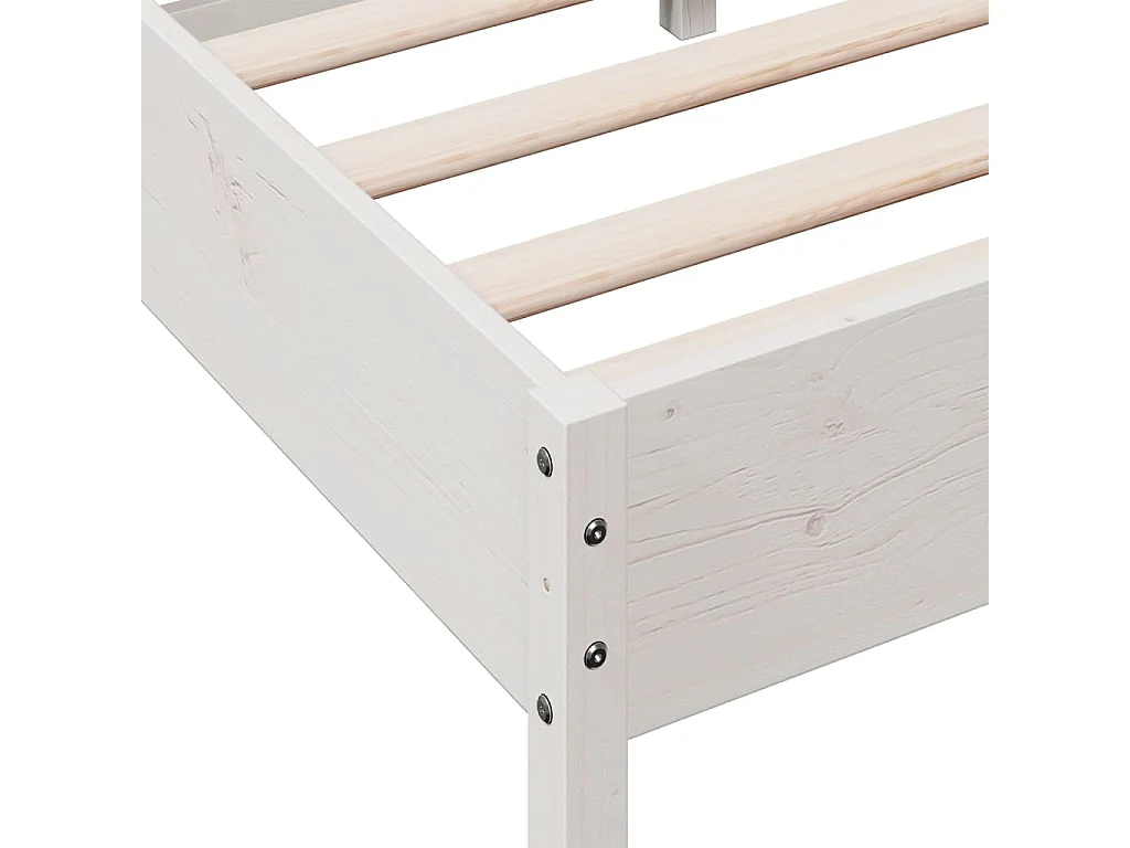 Lit simple | Lit adulte, enfant | Cadre de lit blanc 100x200 cm bois de pin massif
