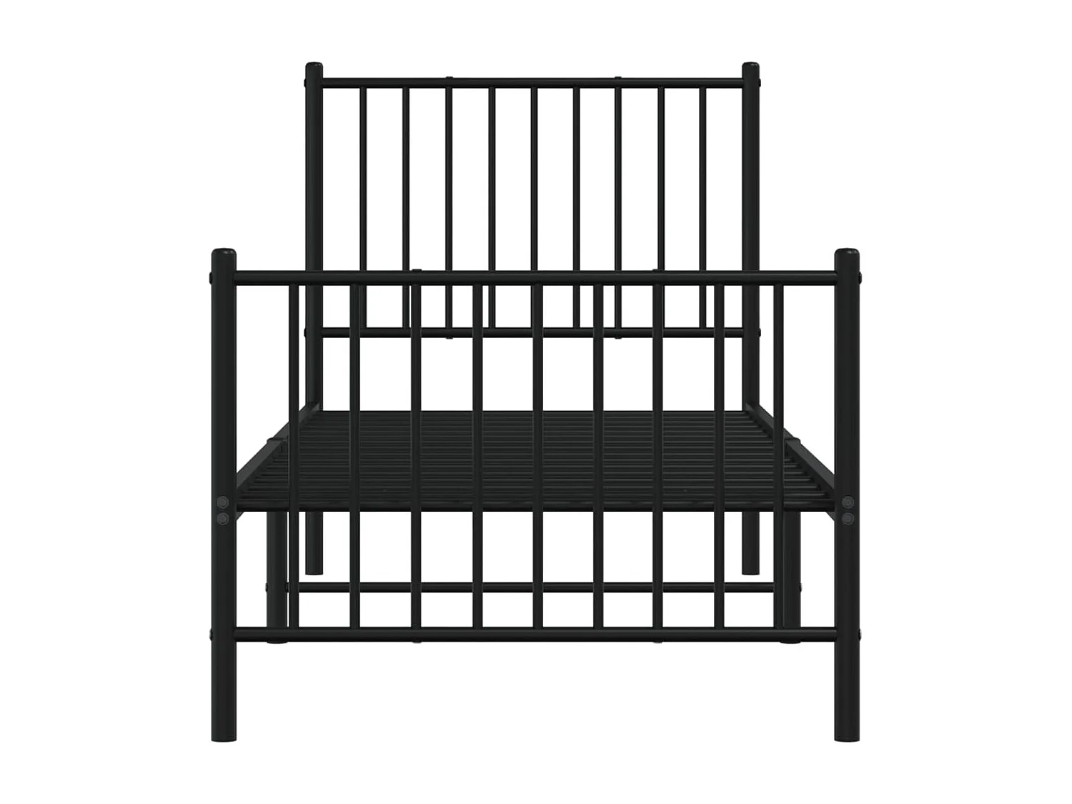 Lit simple | Lit adulte, enfant | Cadre de lit métal avec pied de lit noir 80x200 cm