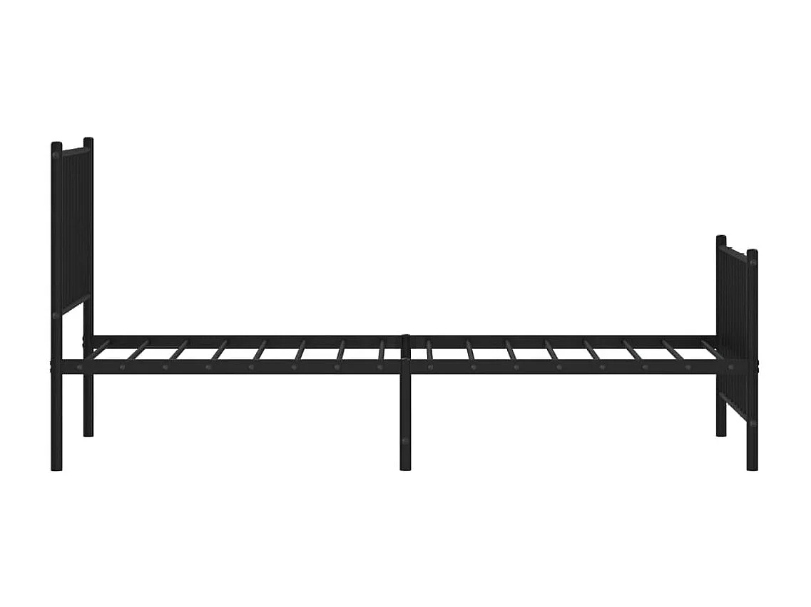 Lit simple | Lit adulte, enfant | Cadre de lit métal avec pied de lit noir 80x200 cm