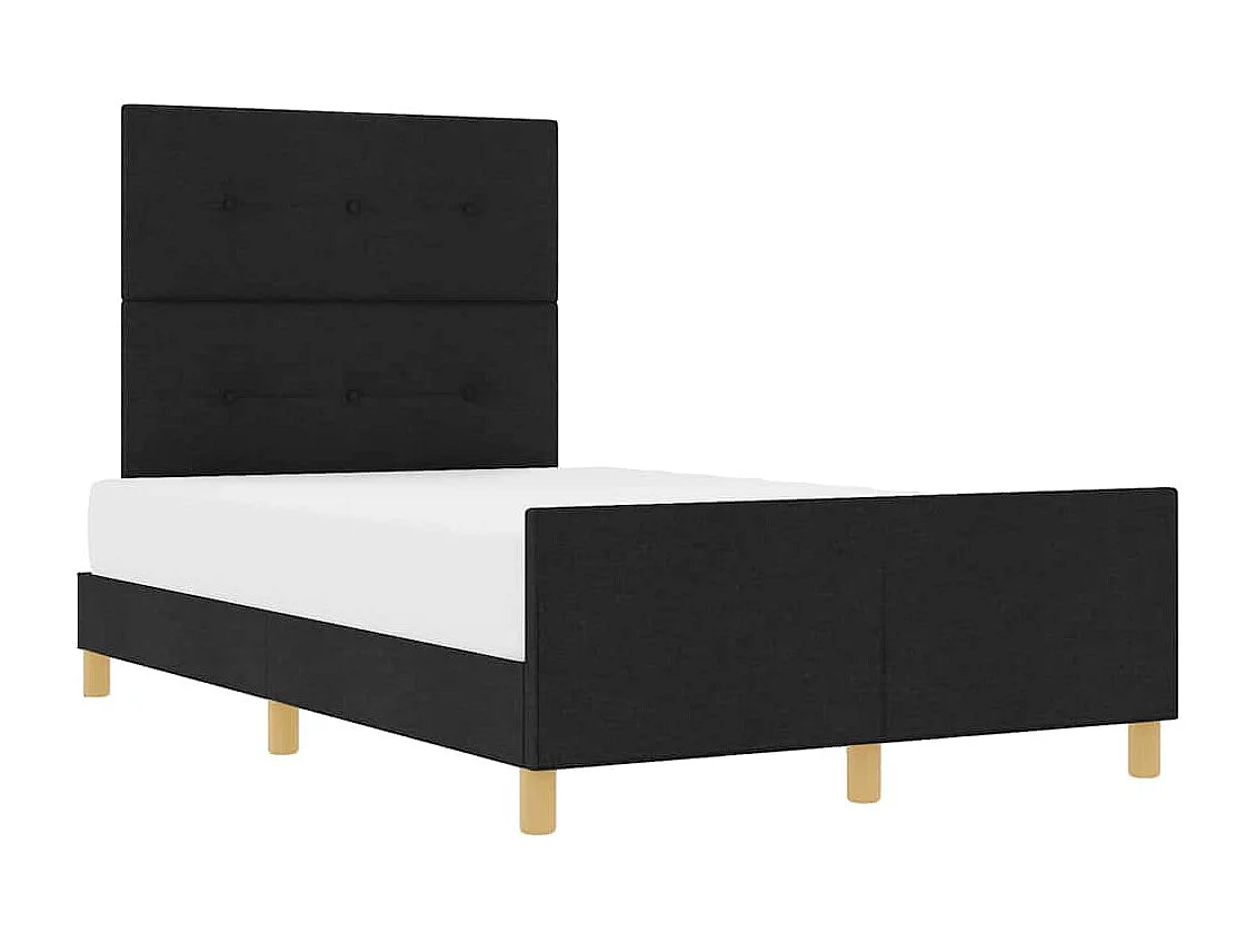 Lit simple | Lit adulte, enfant | Cadre de lit avec tête de lit Noir 120x190 cm tissu