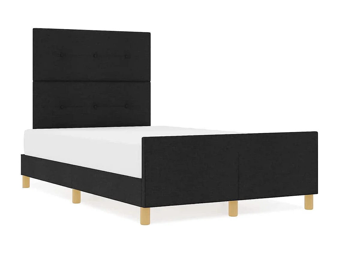 Lit simple | Lit adulte, enfant | Cadre de lit avec tête de lit Noir 120x190 cm tissu
