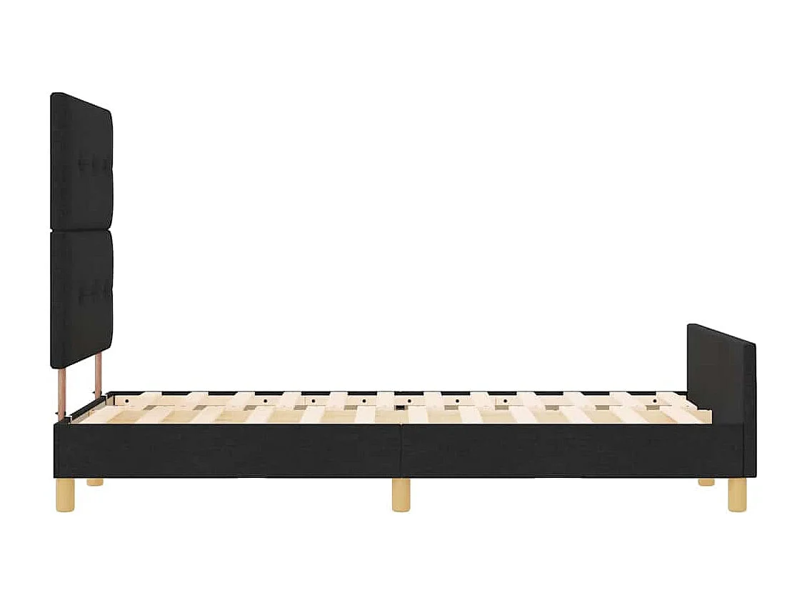 Lit simple | Lit adulte, enfant | Cadre de lit avec tête de lit Noir 120x190 cm tissu